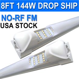 25Pack LED T8 Shop Light, 8FT 144W 6500K Daylight White Linkable LED Integrated Tube Lights NO-RF RM LED Bar Lights for Garages,Workshop,Workbenchs usastock