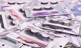 Thick 10sets 3d Mink Lashes 25mm Set Fluffy Whole Handmade Lash with Pink Applicator Packaging Box Tweezers Bulk 28mm9860054