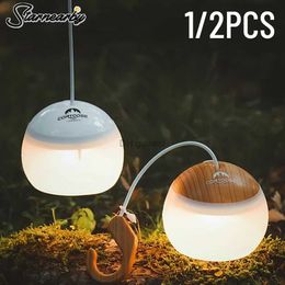 Camping Lantern Mini Retro Camping Lantern USB Rechargeable Night Light Battery Powered Hanging Tent Lamp Table Light For Outdoor Emergency Lamp YQ240124