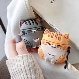 Cell Phone Cases Fat Orange Cute Cat Cover For Apple AirPods 1 2 Case Silicone Soft Wireless Bluetooth Earphone Shell For Airpods Pro Case