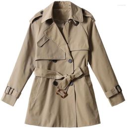 Women's Trench Coats Spring Autumn Women Loose Lapel Double Breasted Classic Oversize Long Coat With Belt Chic Female Windbreaker Abrigo