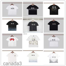 Mens T-shirts 24 Colours s for Men Short Sleeve Leather Alphabet Embroidery Colourful Splash Ink Graffiti Slogan Print SVKC D58Y