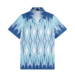 AA Fashion designer mens Hawaiian Geometric shirt short sleeved button down bowling beach shirt casual shirt men summer shirts M-3XL