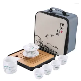 Teaware Sets Drinkware Set Chinese Travel Tea Ceramic Portable Teacup Porcelain Service Gaiwan Cup Mug Of Ceremony Teapot