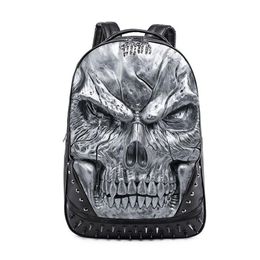 Pinksugao designer backpack Computer backpack men 2020 new fashion embossed three-dimensional skull backpack big ghost face handba229r