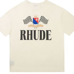 RH Designers mens rhude Embroidery T Shirts For summer Mens tops Letter polos shirt Womens tshirts Clothing Short Sleeved large Plus Size 100% cotton Tees Size S-XL dz
