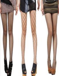 Women High Waist Tights Fishnet Stockings Sexy Mesh Thigh High Pantyhose black colorful super stretchy fabric1602246