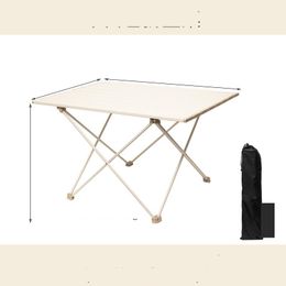 Camp Furniture Outdoor Portable Tra Light Aluminium Folding Table Picnic Cam Barbecue Self-Drive Leisure Large Drop Delivery Othrm