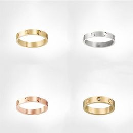 Love Screw Brand Diamond Ring Classic Fashion Designer Design Stainless steel Jewellery Man Promise Women Wedding Rings Valentine's Day gift