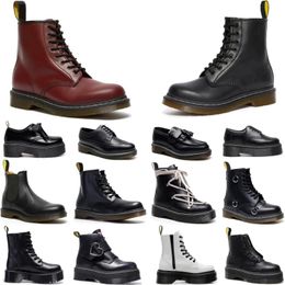 Martin Boots for Women Designer Shoes Winter Black Brown Leather Lace Up Men Женская ботинка лодыжки