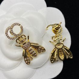 Designer Bee Diamond Earrings 18K Gold Bee Crown Charm Mother Teacher Engagement party earrings Dangle Gift Chandelier