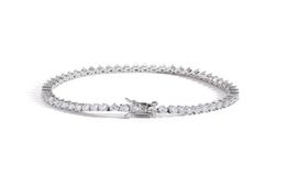 Prong 3mm Row 18k Gold Finish Lab Diamonds Bling Tennis Bracelet Anti Tarnish Copper Zircon