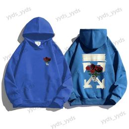 Men's Hoodies Sweatshirts 2023 Luxury Floral Pattern Hoodie For Men Fashion Clothing Casual Hooded Tops Streetwear Women Solid Color High Quality Pullover T240124