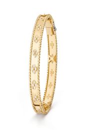 Tennis fashion Fourleaf clover kaleidoscope threecolor gold bracelet Women Jewellery men designer official website the same style 5872605