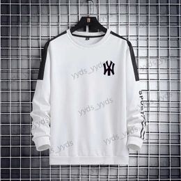 Men's Hoodies Sweatshirts Autumn and Winter New Long sleeved Top Casual White Long sleeved Boys' Round Neck Pullover Top Casual and Comfortable Versatile T240124