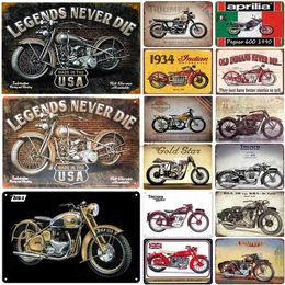 Metal Painting Motorcycle Legends Never Die Metal Tin Signs Wall Decor Biker Signs for Man Cave Cafe Pub Club Harley Motorcycle Posters