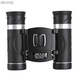 Telescopes New Upgraded 200X22 Powerful Binoculars Anti-Slip Hunting Travel View Folding Mini Pocket Telescope BAK4 FMC Optics For Camping YQ240124