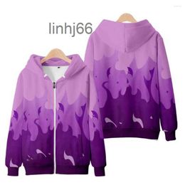 Men's Hoodies Sweatshirts Men Women Hoodie Aphmau Jackets Zipper Flame Purple and Red 3d Print Cool Coat Streetwear Boy Girls Kids Clothes2xjl7z4i DR5G