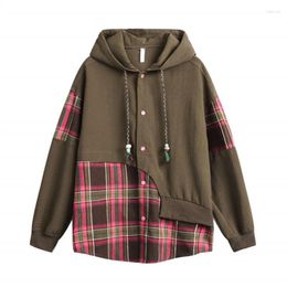 Men's Hoodies Plaid Hip Hop Spring Sweatshirt Men Harakuju Streetwear Pullover Vintage Patchwork