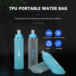 Water Bottles Cages Bottle Folding Soft Flask Sport Bag 300mL 400ml Collapsible Drink Hiking CampingL240123