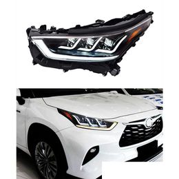 Led Daytime Running Head Light For Highlander Headlight 2021-2022 Turn Signal Dual Beam Lamp Car Lens Drop Delivery Automobiles Motorc Ot9Ru