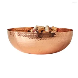 Bowls Round Hammered Metal Bowl With Copper Finish