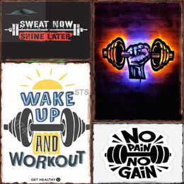 Metal Painting GYM Is My Life Posters Metal Signs Painting Wall Aesthetical Decoration for Home Bedroom Room Pub Tin Sign Decorative Plaques