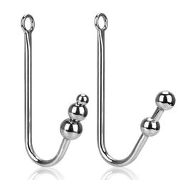 Stainless Steel With Ball Hole Anal Hook Sex Toys for Men and Women Anal Dilator Butt Plug Metal Adult Products7749998