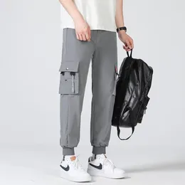 Men's Pants Trendy Workwear For INS Super Multi Pocket Casual Summer Thin Leggings
