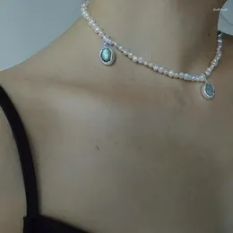 Pendant Necklaces Moon Ocean Series Imitation Seawater Pearl Short Necklace Fashion Neckchain Minimalist Design Accessories