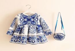 Girls Autumn Dress with Bag Baby Girl Clothes Kids Christmas Dress Princess Costume Flower Animal Children Dresses for Girls T20016149865