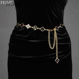 Belts Designer Women Chain Vintage Gold Two-sided Leather Rope for Letter Dress Luxury Flower Waistband Copper Adjustable Lady Waist Belt 09BB