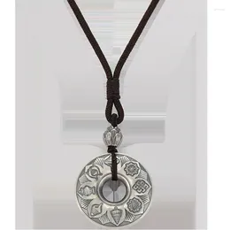 Pendant Necklaces Hip Hop Style Auspicious Eight Treasures Necklace Men's Vintage Heart Sutra Versatile Wholesale