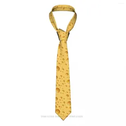 Bow Ties Yellow Cheese Classic Men's Printed Polyester 8cm Width Necktie Cosplay Party Accessory