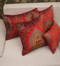 s Red elegant European velvet Engraved fabric Cushion Cover Pillowcase Sofa Car Cushion Pillow Home Textiles supplies263s3020687