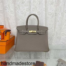 Genuine Leather Bk Platinum Designer Handbag Home High-end Pure Manual Wax Thread Sewn Cowhide Togo Swift Bag 25 3035 Handmade