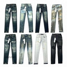 Jeans de grife homens homens calças calças roxas ksubi high street roxo retro tinta spot slim pés micro jeans jeans Hip-hop Hole p y6s7# kxt7