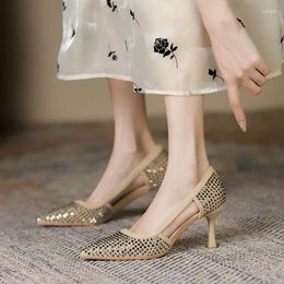 Dress Shoes 7cm Fashion Sequins Pumps Rhinestone Sexy High Heels Party For Women 38 39