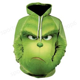 Men's Hoodies Sweatshirts Winter Hoodie For Men Grinch 3D Printed Sweatshirt Harajuku Green Style Fashion Cartoon HoodedPullover Tracksuits Sweater 2024 new