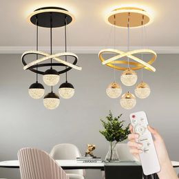 Modern Luxury 3-Sides Design Crystal Led Chandelier Lighting Living Dining Room Lustre Chrome Steel Rings Pendant Lamp Luminaire RC remote dimming