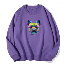 Women's Hoodies Spring Autumn Women Clothes Fashion Cute Cartoon Dog Print Sweatshirt Girl Pure Cotton Pullovers Long Sleeve Tops