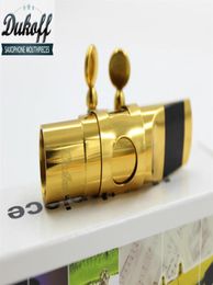 New Dukoff Metal Gold Lacquer Mouthpiece for Alto Tenor Soprano Saxophone High Quality Sax Nozzle Size 5 6 7 8 9Instruments Access7265785