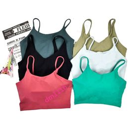 LL LEMONS Womens Align Tank Yoga Sport Bra Classic Popular Fiess Butter Soft Tank Gym Crop Yoga Vest Beauty Back Shockproof with Removable Chest Pad