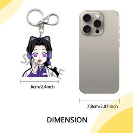 Wholesale Demon Slayer Kochou Shinobu 3D Anime Motion Keychains Acrylic PET Material Double Side Image Flip Change 2-3 Image Waterproof Bag Car Fashion Accessories