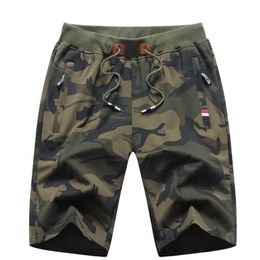 Men's Shorts Elastic Waist Men Shorts Casual Cargo Shorts Mens Cotton Camouflage Mens Loose Board Shorts Military Short Pants J240124