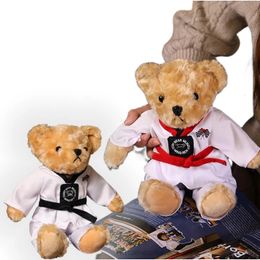 23cm New Cute Teddy Bear Taekwondo Bear Little Bear Doll Couple Children's Little Teddy Plush Toy Valentine's Day Christmas Birthday Gift Home Decoration 240124