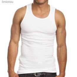 Men's Tank Tops Summer Men's Tank Tops Solid Colour Sleeveless Undershirt Vest Gym Workout Stringer Fitness T-Shirt Singlet Tops Men ClothingL240124