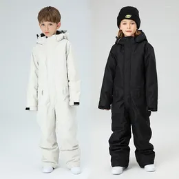 Skiing Jackets One-piece Ski Suit For Children Winter Windproof Waterproof Warm Boys Girls Snowboarding Jacket Pants Kids Jumpsuit