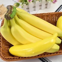 Decorative Flowers 7-head Artificial Bananas Realistic Fake Foam Fruit Kitchen Display Home Decoration For Shop Cabinet