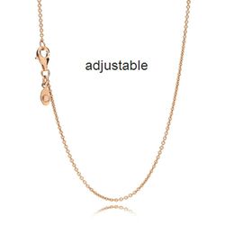Necklaces NEW 2018 Fashion Rose Gold Necklace Colour Brand 7 MM Adjustable Chain HipHop Pink Gold Jewellery Gift Wholesale Factory